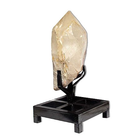 Pedra Quartzo Cristal Ponta Com Base 21,9Kg 57cm