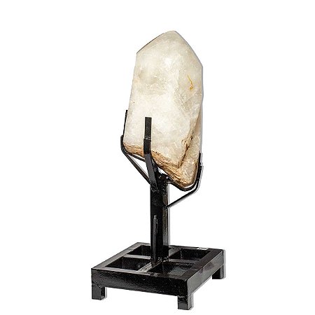 Pedra Quartzo Cristal Ponta Retificada Com Base 29Kg 75cm