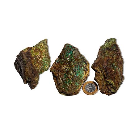 05 Malaquita Pedra Bruto Natural 250 a 300g 7 a 12cm Tipo C