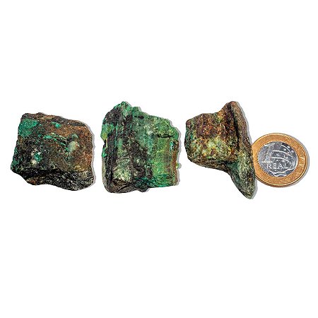 03 Malaquita Pedra Bruto Natural 20 a 50g 3 a 6cm Tipo B