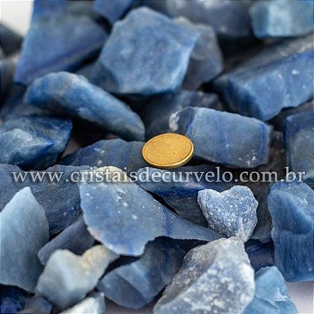 5 Kg Cascalho Bruto Quartzo Azul Natural 10 a 70mm Tipo B