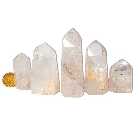 01 Kg Ponta Cristal Lapidado Natural 10 a 200g Classe C Atacado
