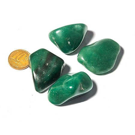 4 Quartzo Verde Grande pedra Rolado com 3 cm Aproximadamente