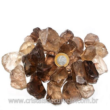 01 Kg Bloquinho Quartzo Fumê Bruto Natural 30 a 50g Tipo B