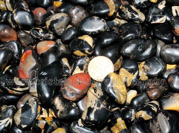 1 kg Ônix Preto Rolado Pedra Natural M 20 a 35mm Tipo A