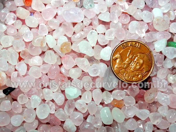 1 Kg Quartzo Rosa Rolado Pedra Natural Areia 1 a 5 mm Classe C