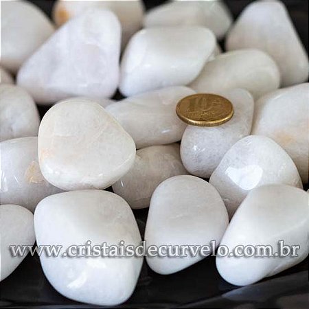 1kg Quartzo Leitoso Rolado Pedra Natural G 30 a 45mm Tipo C