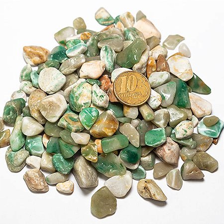 1kg Jadeita Verde Rolado Pedra Natural PP Aprox. 5 a 10mm