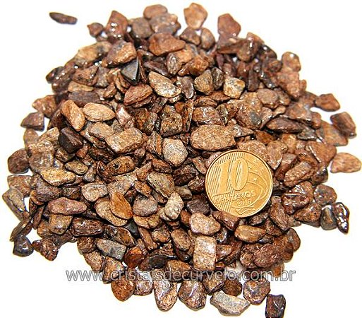 1kg Bronzita Rolado Pedra Natural Areia Aprox. 3 a 8mm