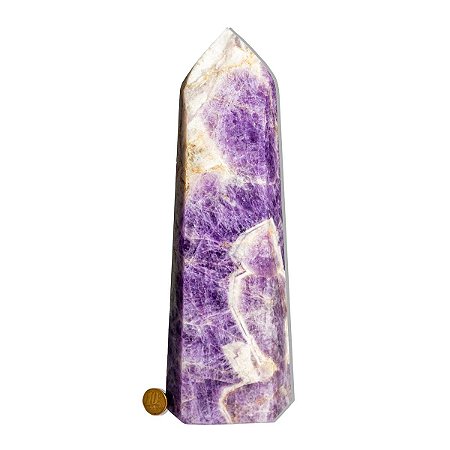 Ponta Ametista Chevron Pedra Natural 27cm 2,1kg Classe A