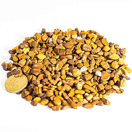 1kg Jaspe Amarelo Rolado Pedra Natural PP 5 a 10mm Aprox