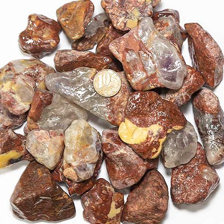 1Kg Calcedônia Mosaico Rolado Natural M 20 a 35mm Tipo A