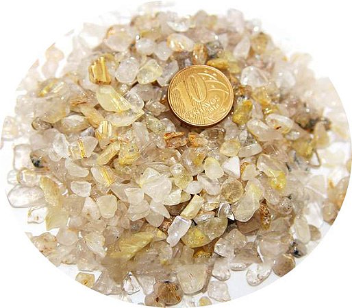 5kg Rutilo Rolado no Quartzo Natural PP 5 a 10 mm Tipo B
