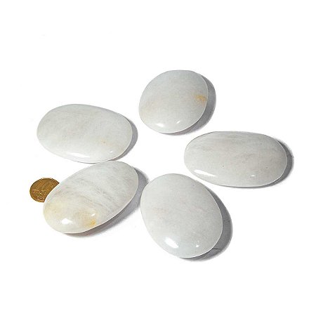 10 Massageador Sabonete Pedra Quartzo Leitoso 6 a 8cm Terapeutica