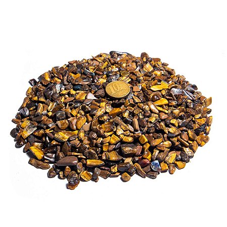5kg Olho de Tigre Rolado Pedra Natural PP Aprox. 5 a 10mm