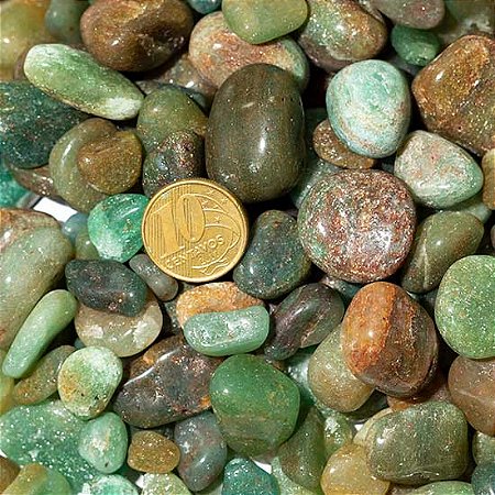1kg Aventurina Verde Azulado Rolado Areia 3 a 8mm Tipo B