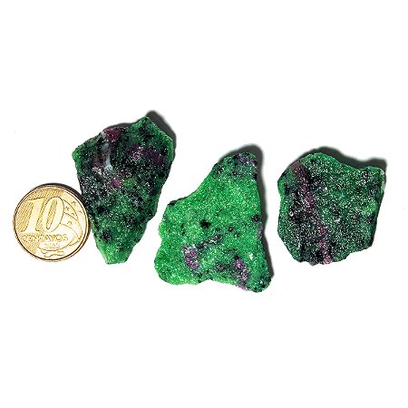 01 Rubi na Zoisita Pedra Bruto Natural 8g 2 a 4cm Classe B