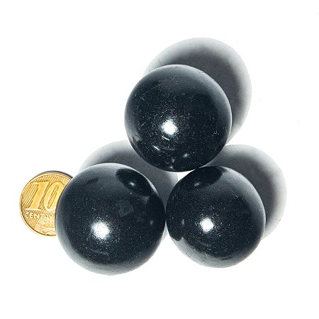 03 Mini Bola Cristal Negro Esfera Pedra Natural Pequena Kit