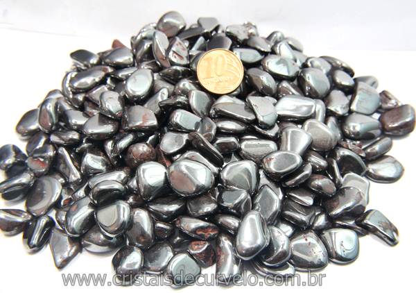 1 kg Hematita Rolado Pedra Natural PP 5 a 10 mm Tipo A