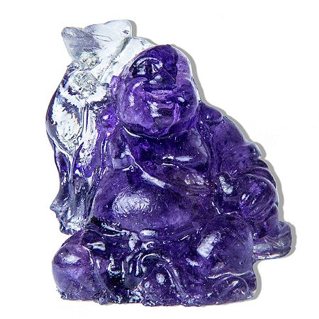 10 Escultura Buda De Ametista Na Resina 70g 5cm