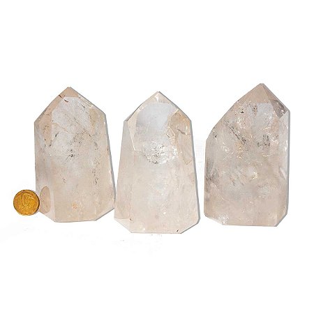 01 Kg Ponta Cristal Lapidado Natural 350 a 600g Classe B Atacado