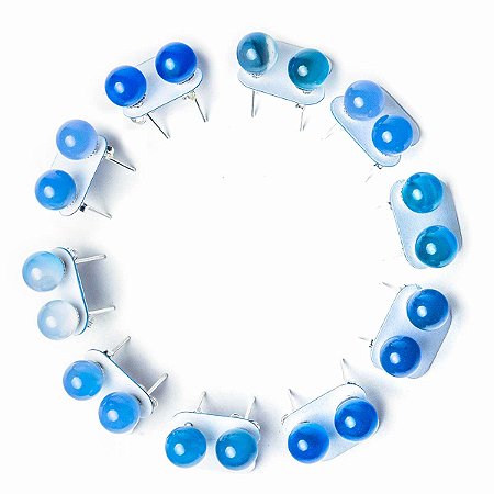 10 Brinco Bolinha Pedra Agata Azul Natural Tarraxa Banho Prateado