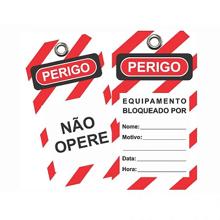 Etiqueta De Bloqueio Não Opere Equipamento Bloqueado 7,5 x 14 cm Tagout