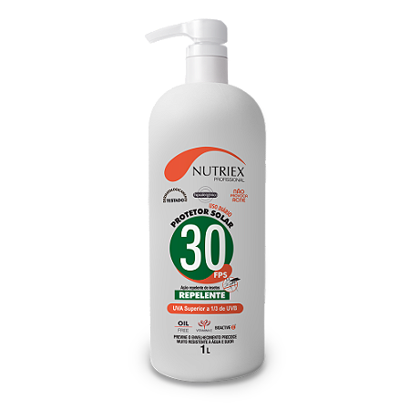 Protetor Solar Profissional Com Repelente FPS 30 1/3 UVA 1 Litro Nutriex