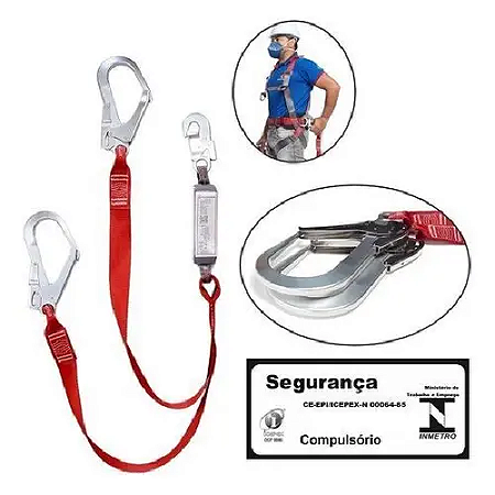 Talabarte Duplo em Y Com Absorvedor de Energia, Gancho 55MM Camper CP2101