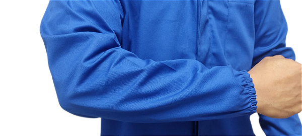Jaleco Brim Leve Azul Royal Manga Longa