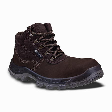 Botina Cadarço Nobuck Marron Baf Bracol Ca 40872