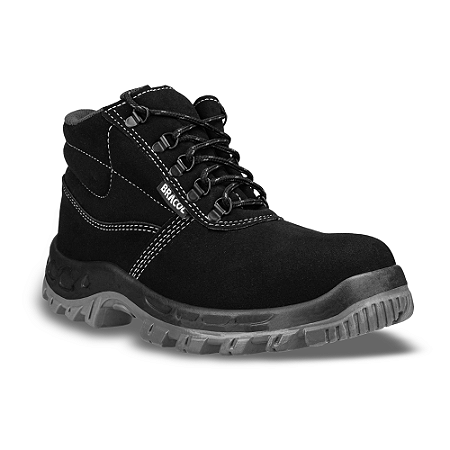 Botina Cadarço Nobuck Preto Baf Bracol Ca 40872