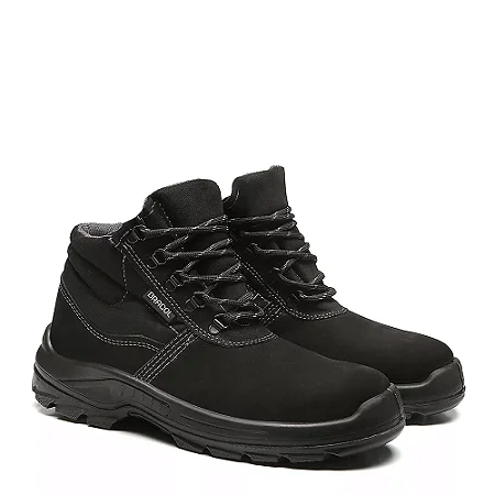Botina Cadarço Nobuck Preto Baf Bracol Ca 40872