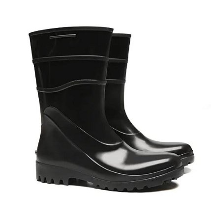 Bota De Pvc Preta Sem Forro Cano Médio Ca 37456 Bracol