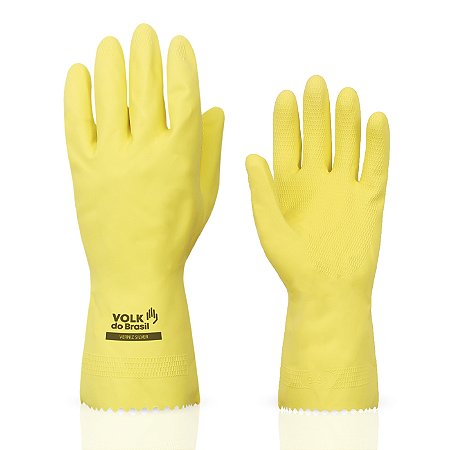 Luva Látex Verniz Silver Slim Amarela Ca 37277 Volk