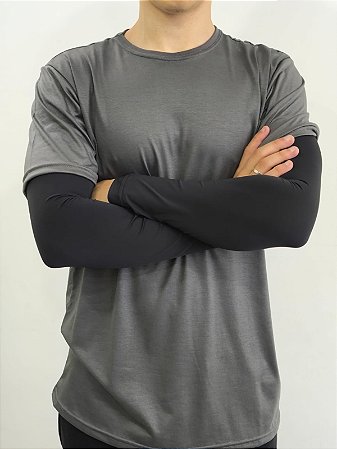 Manguito Preto Proteção Solar Uv50+ Vôlei Ciclismo