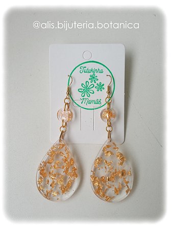 Brinco Oval Ouro Longo