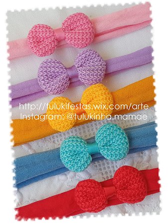 Faixinha de Bebê Laço Crochê