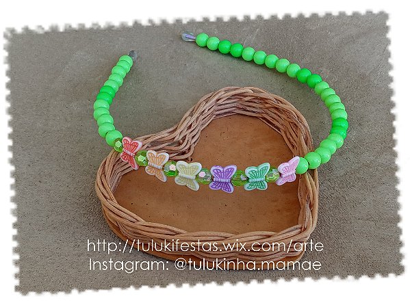 Tiara de Miçangas Borboleta