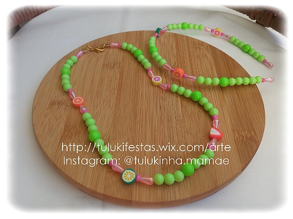 Conjunto Tiara + Colar Frutinhas