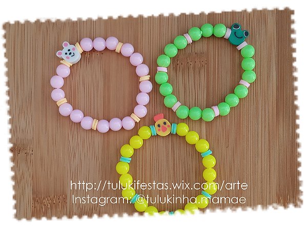 Conjunto Pulseiras Bichinhos