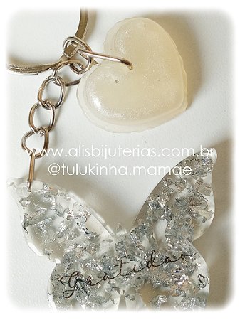 Chaveiro Borboleta com Pingente