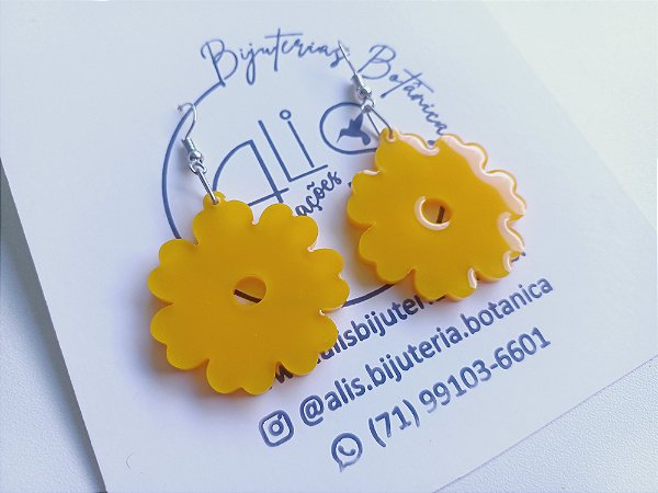 Brinco Flor Coração