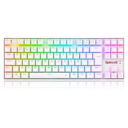 Teclado Mecânico Redragon Kumara Pro RGB, Wireless e Bluetooth, Branco
