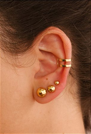 Trio Bolinhas no Ouro 18K