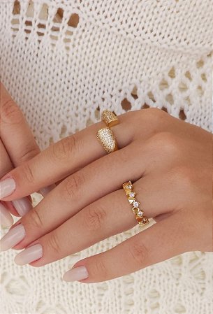 ANEL REGULÁVEL DUPLO ABAULADO CRAVEJADO