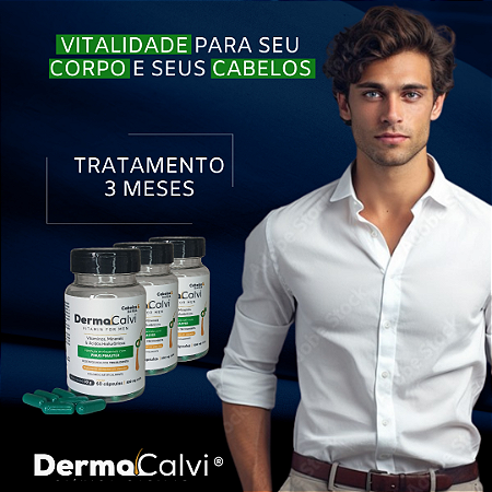 Kit 3 meses Vitamina Dermocalvi Homem