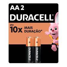 Pilha Duracell Alcalina AA Pequena, Cartela com 02 unidades.
