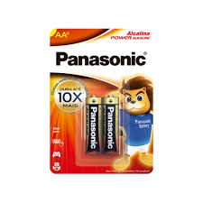 Pilha Panasonic Alcalina AA Pequena, Cartela com 02 unidades.