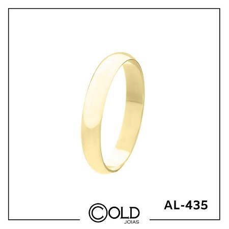 Aliança em Ouro 18k com núcleo em Prata 950 peso médio 2,00 gramas Ref.: AL435